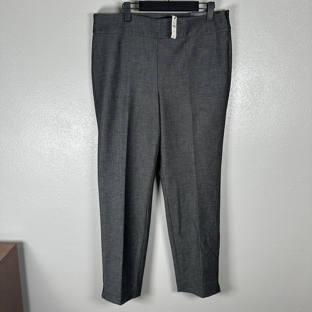 NEW Talbots Chatham Ankle Pants Size 12 Gray Slim Slacks Trousers Office Career